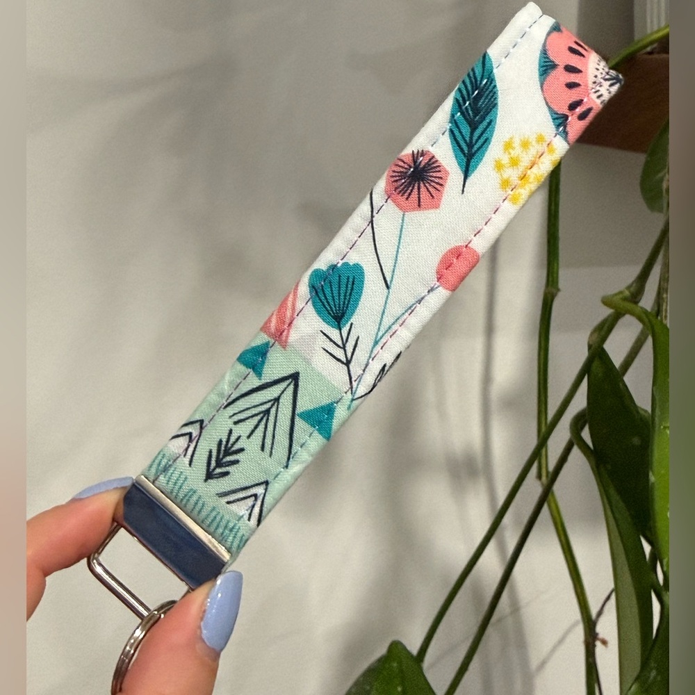 Handmade Floral Keychain Wristlet